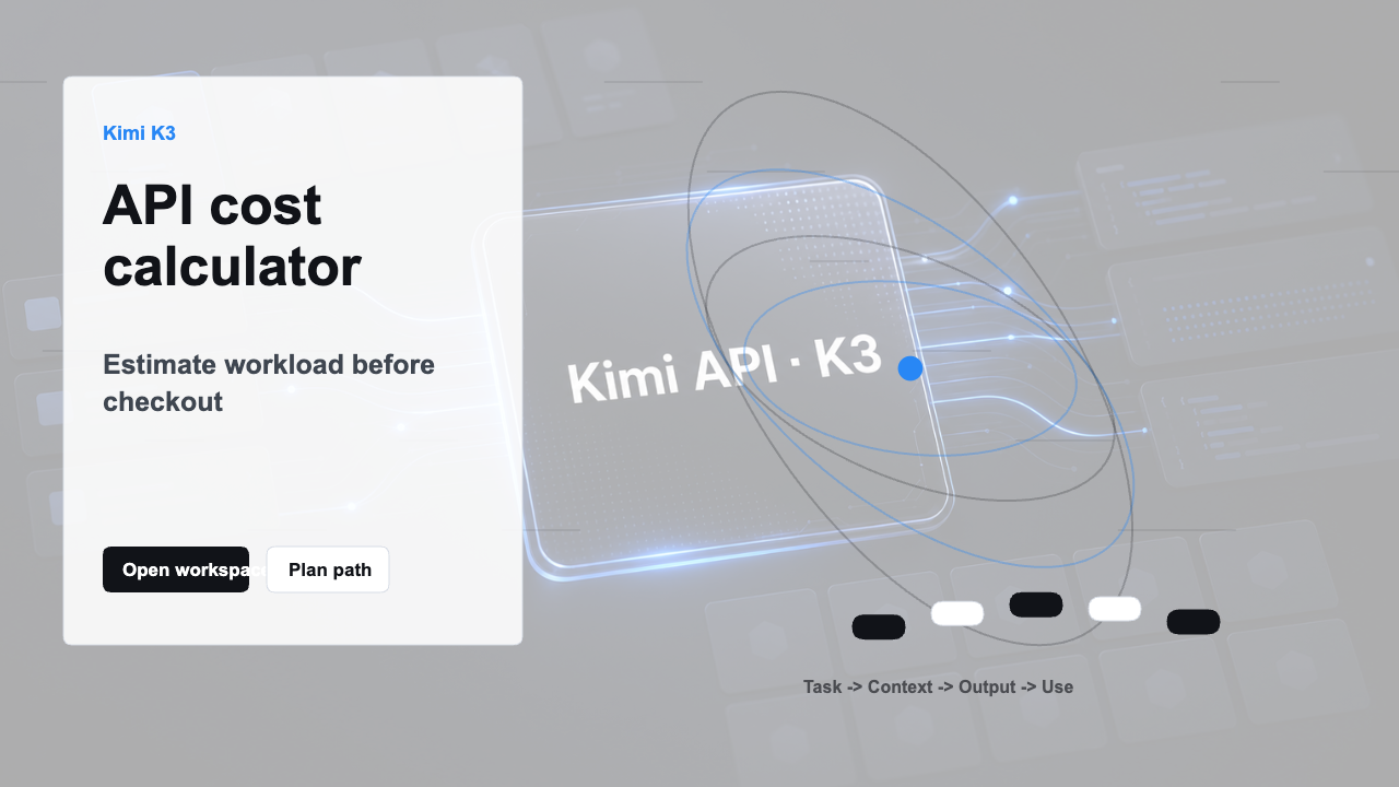 Kimi K3 API interface visual