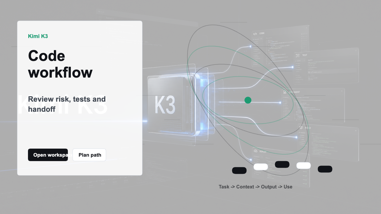 Kimi K3 code assistant visual