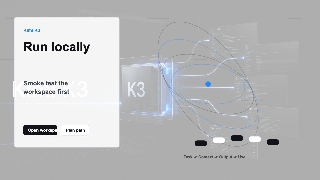 Kimi K3 local development visual